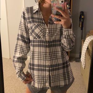 Grey & white flannel